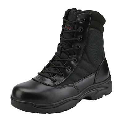 NORTIV 8 Men's Work Boots Side Zipper Mid Ankle Outdoor Motorcycle Combat Bootie,Size 8,Black,Desert